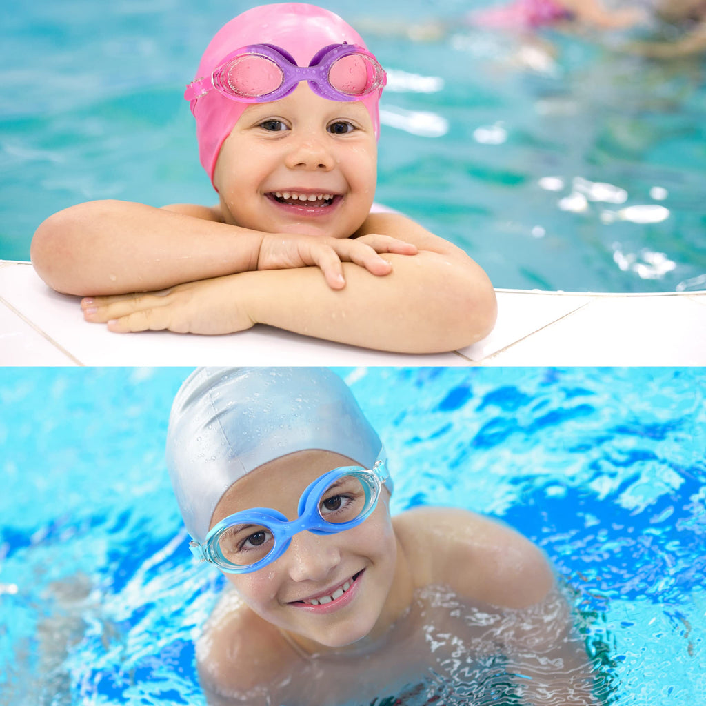 Ewpjdk Kids Swim Goggles - 2 Pack Swimming Goggles Anti Fog Anti-Uv No Leaking For Children Teens Boys & Girls Age 3-15 (Purple