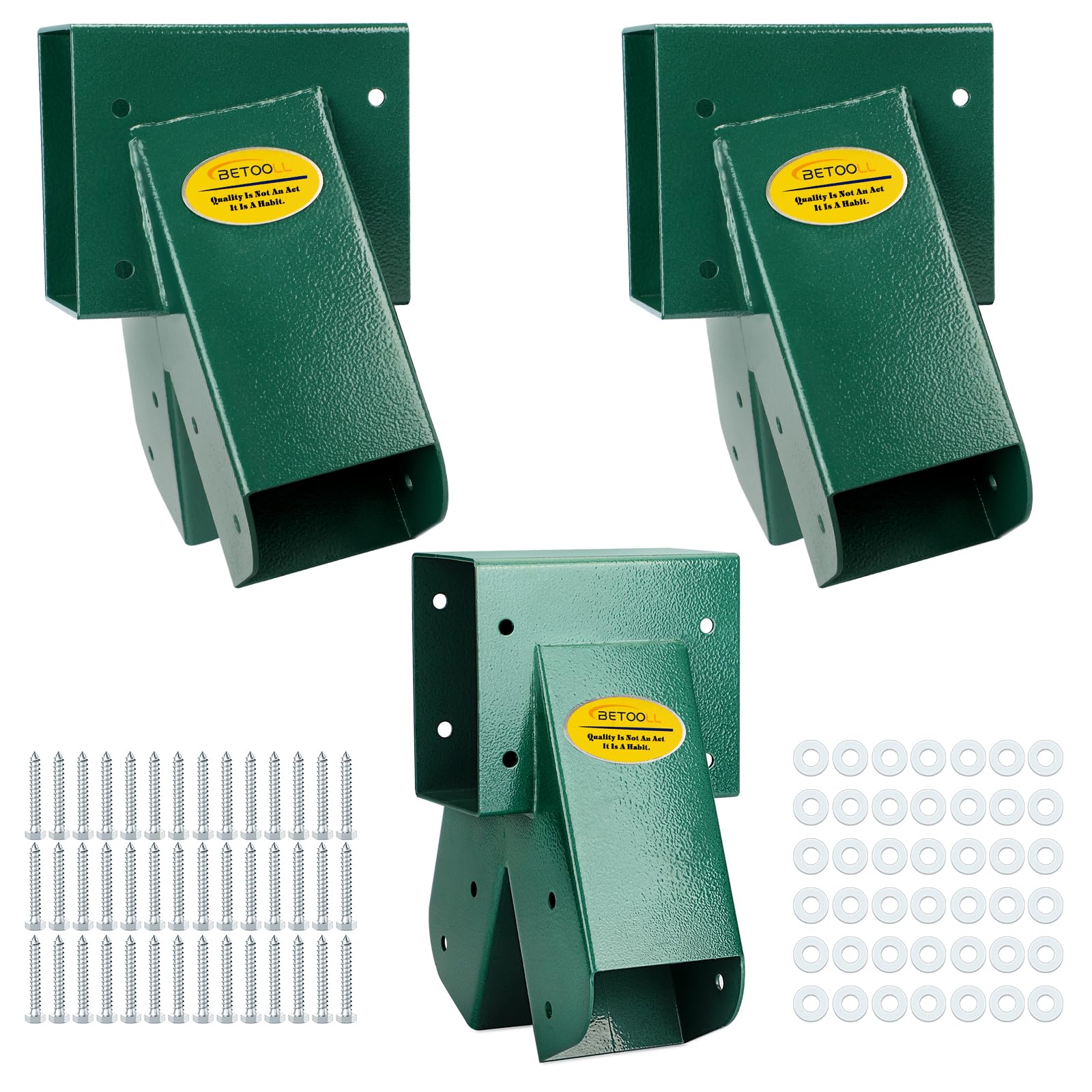BETOOLL Swing Sets Brackets - 2 A-Frame Swing Set Brackets and 1 Middle Swing Bracket with All Mounting Heavy Duty Hardware Incl