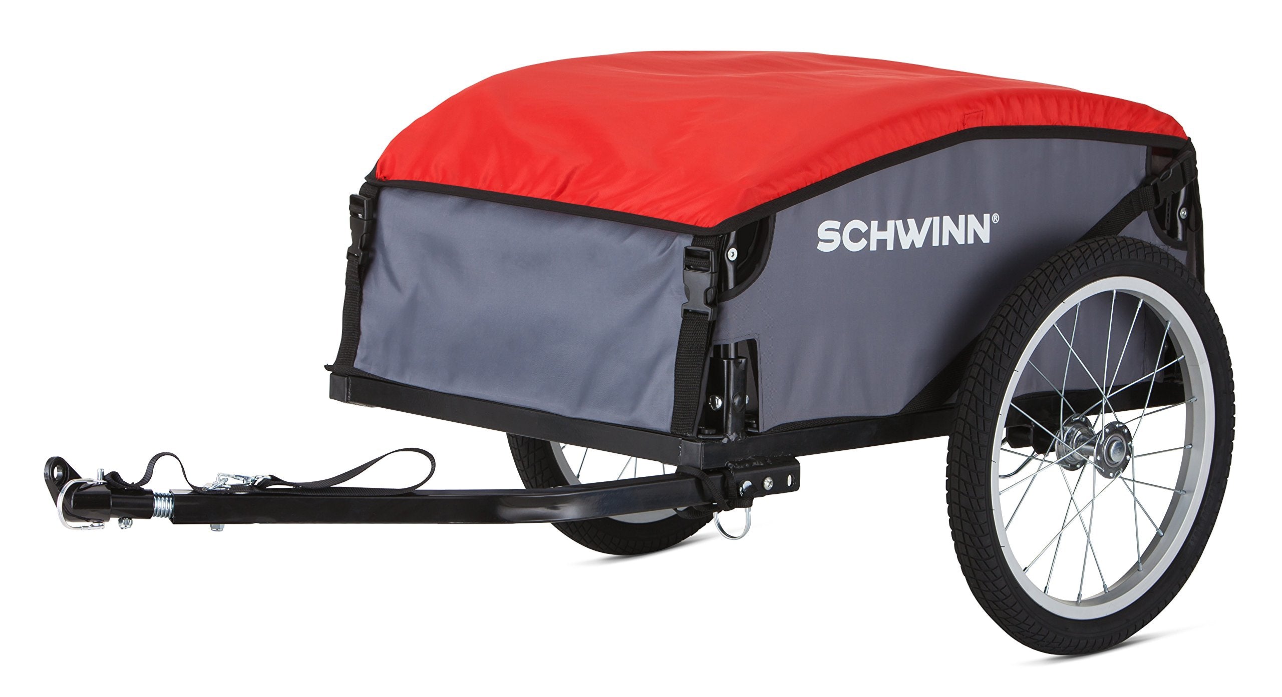 Schwinn Daytripper Bike Cargo Trailer, Holds up to 100 lb, Universal Coupler, Folding Frame, Quick-Release Wheels, 16-Inch Air-F