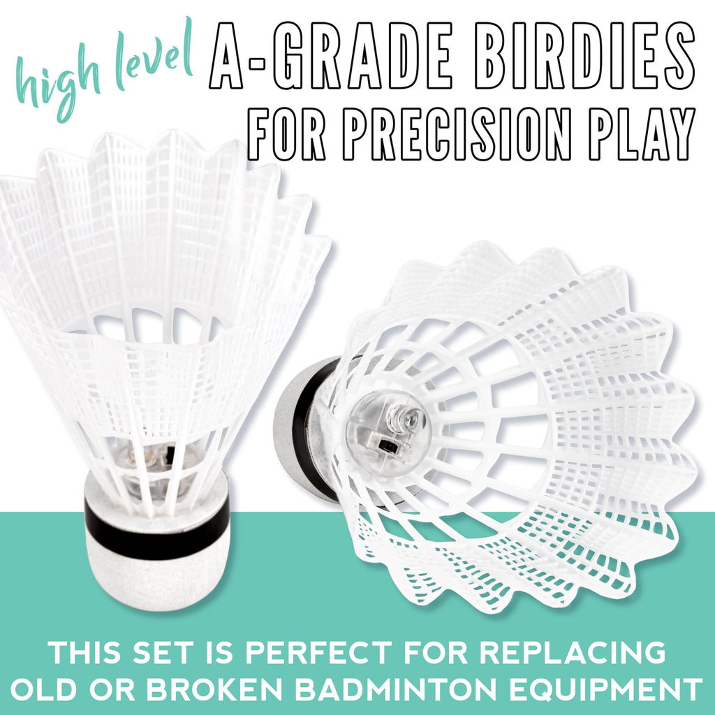 Franklin Sports Badminton Rackets - Glow In The Dark 2 Player Racket Set - Set Of 2 Rackets +2 Birdies - Backyard Badminton Rack