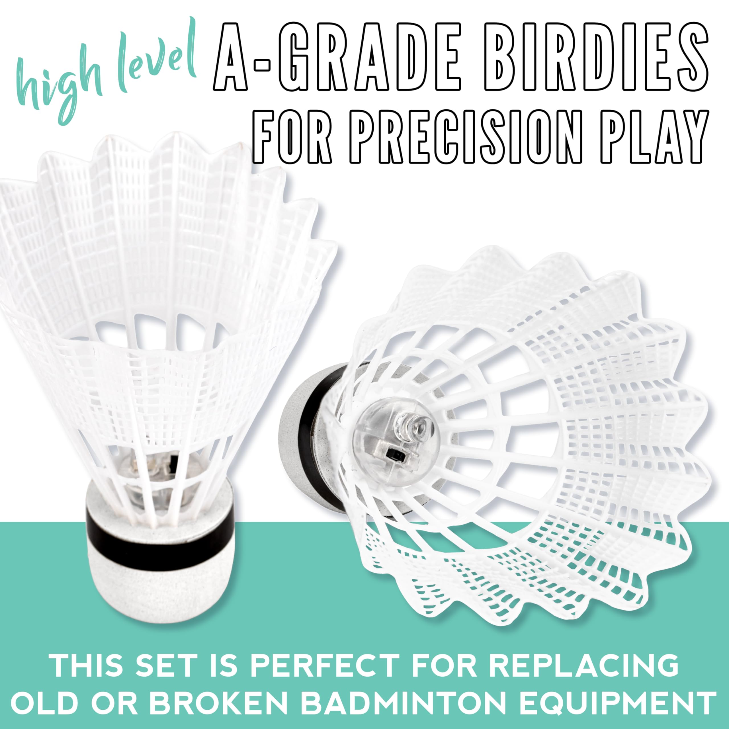 Franklin Sports Badminton Rackets - Glow In The Dark 2 Player Racket Set - Set Of 2 Rackets +2 Birdies - Backyard Badminton Rack
