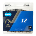 KMC 12 Speed eBike Chain, Bike Chain, 128 Link, Black/Silver