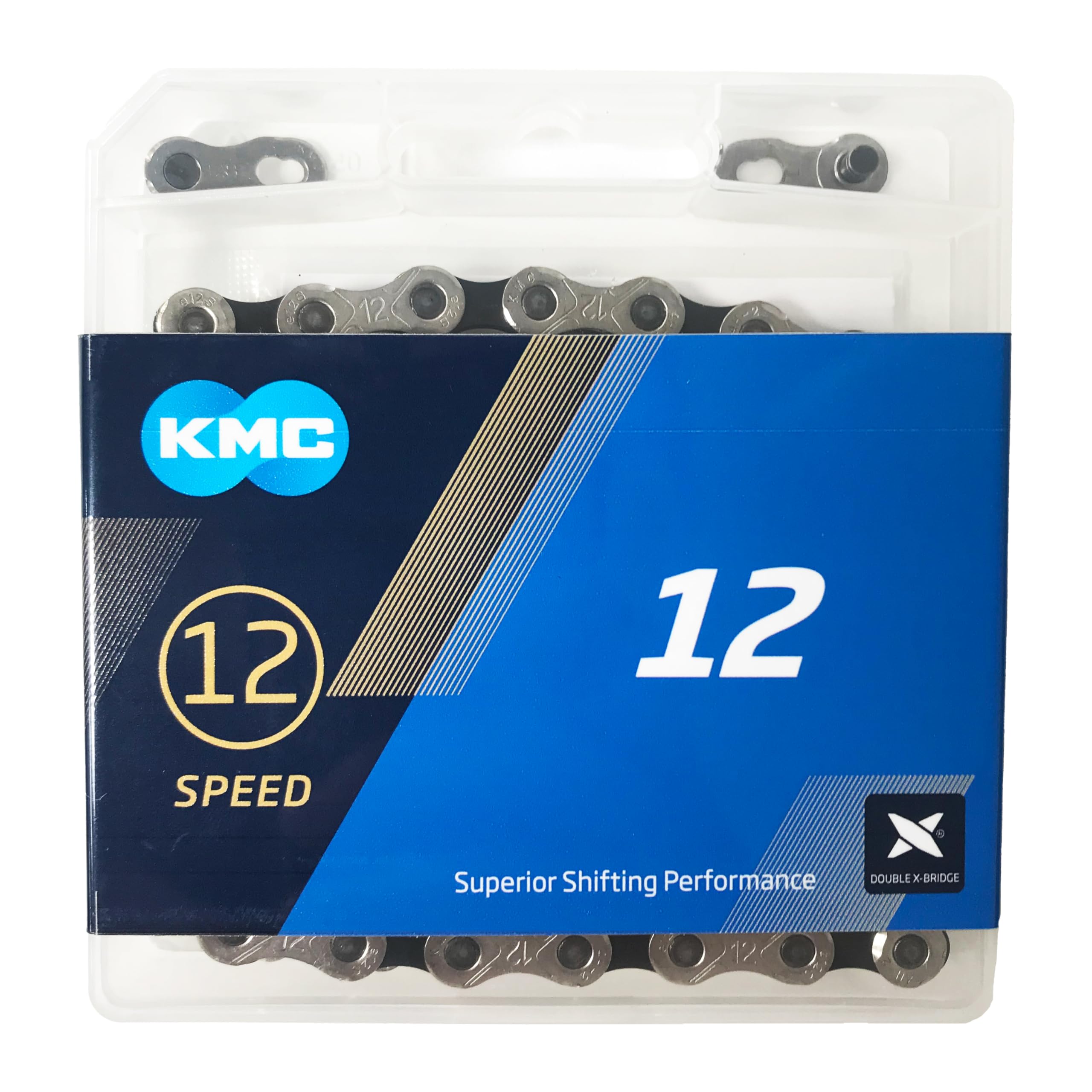 KMC 12 Speed eBike Chain, Bike Chain, 128 Link, Black/Silver