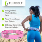 FlipBelt Classic Running Belt, Running Fanny Pack for Women and Men, USA Company - [Girly Pop Pink] - [Large]