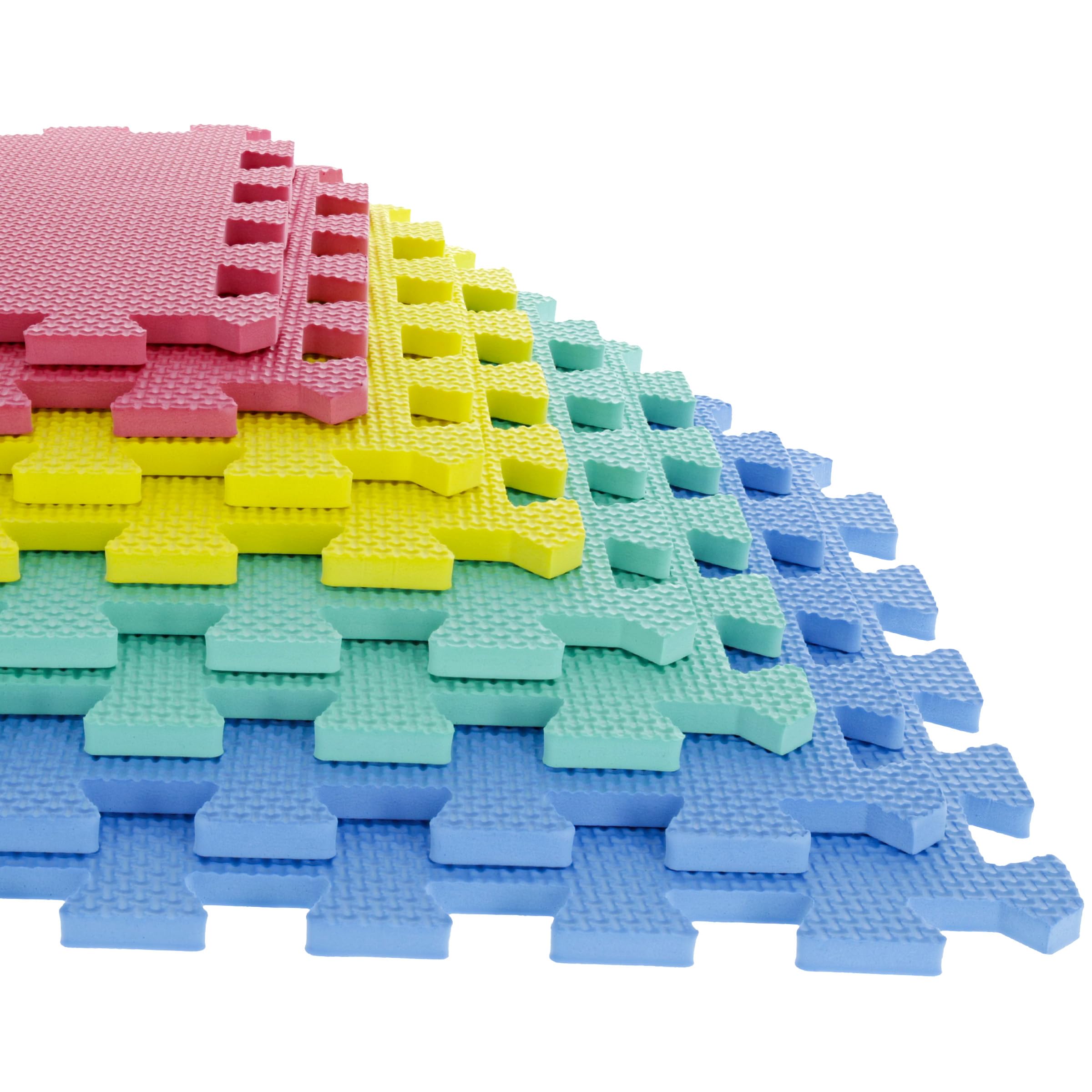 Interlocking Floor Mats - 32-Piece Nontoxic Exercise Mat or Play Mat for Toddlers, Babies or Kids - Foam Padding for Home Gym by