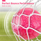 Acevernine Soccer Balls Size 3, Sparkle Soccer Ball For Girls Kids 3-8 4-6 6-8 Glitter Outdoors Sports Recreation Playing Ball F