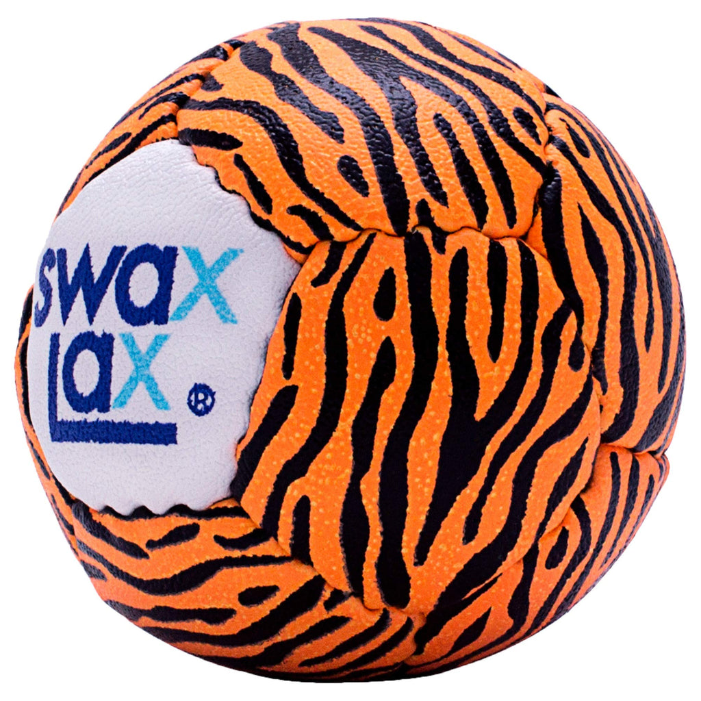 Swax Lax Lacrosse Training Ball - Indoor Outdoor Practice Less Bounce & Rebounds (1 Tiger)