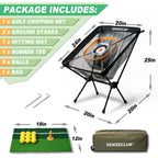 Senseclub Golf Chipping Net, Indoor Chipping Net And Mat, Chipping Net Golf Target With Tee And Practice Balls, Backyard Golf Ac