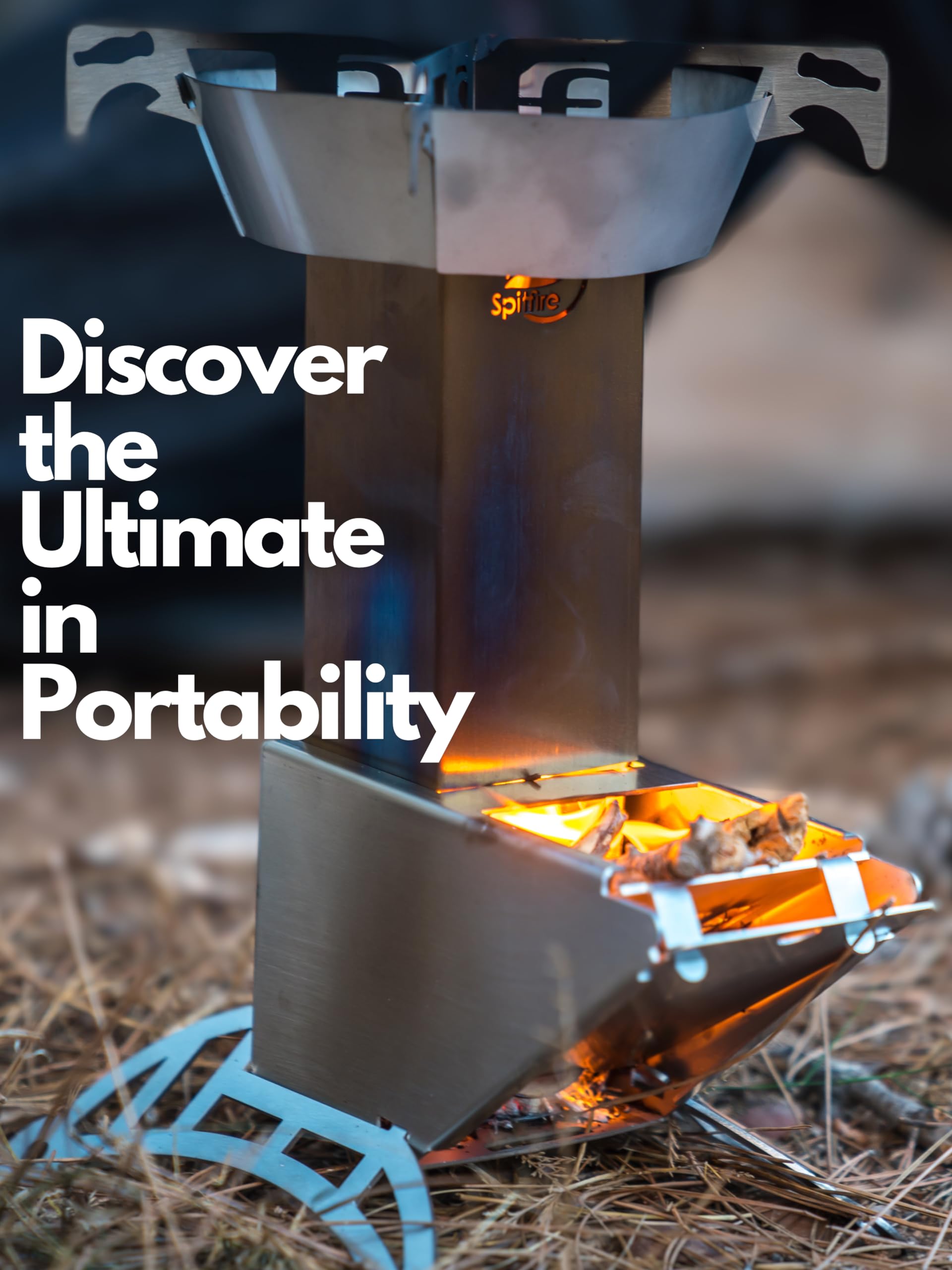 Spitfire Rocket Stove - Spartan Light Rocket Stove Wood Burning Portable Stove W/Travel Case, Collapsible Backpacking Wood Stove