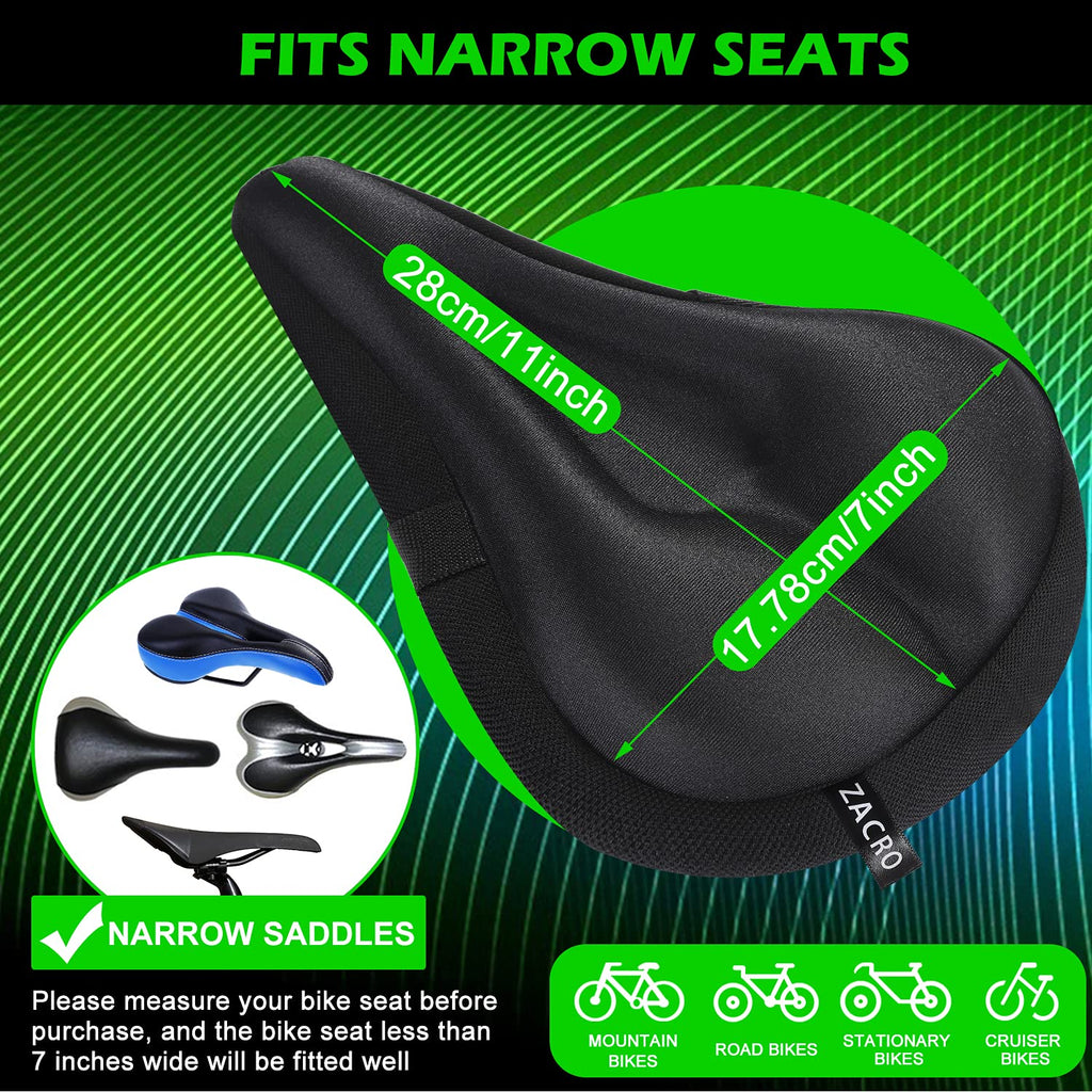 Zacro Bike Seat Cushion - Gel Padded Cover For Men Women Comfort, Extra Soft Exercise Bicycle Compatible With Peloton, Stationar