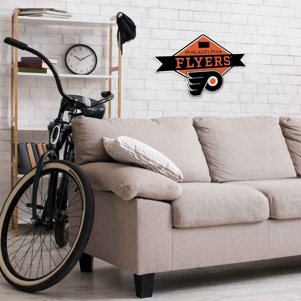 Rico Industries Nhl Philadelphia Flyers Diamond Shape Cut Pennant - Home And Living Room D  Cor - Soft Felt Ez To Hang