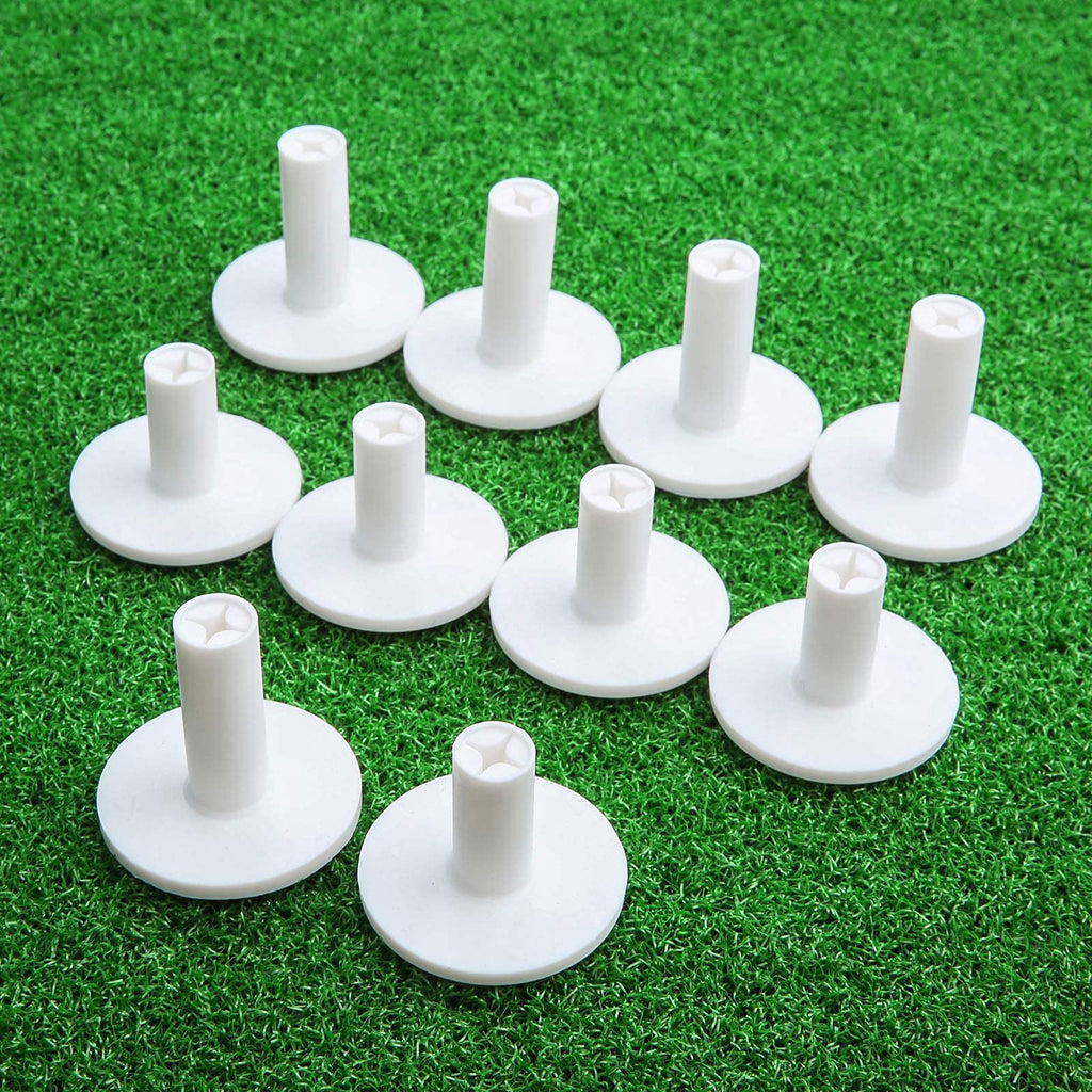 Muxsam Golf Rubber Tee Holder, 5-Pack 2'' Golf Mat Tees For Indoor Outdoor Practice Driving Range Mats (White)