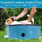 C Crystal Lemon Blue Foldable Pvc Swimming Pool - Versatile Dog Pool, Kiddie Pool, Kids Pool, Baby Pool, And Toddler Pool - 31.5
