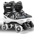 Sulifeel Rainbow Unicorn 4 Size Adjustable Light Up Roller Skates For Girls Boys For Kids (E Black, Small - Little Kid)