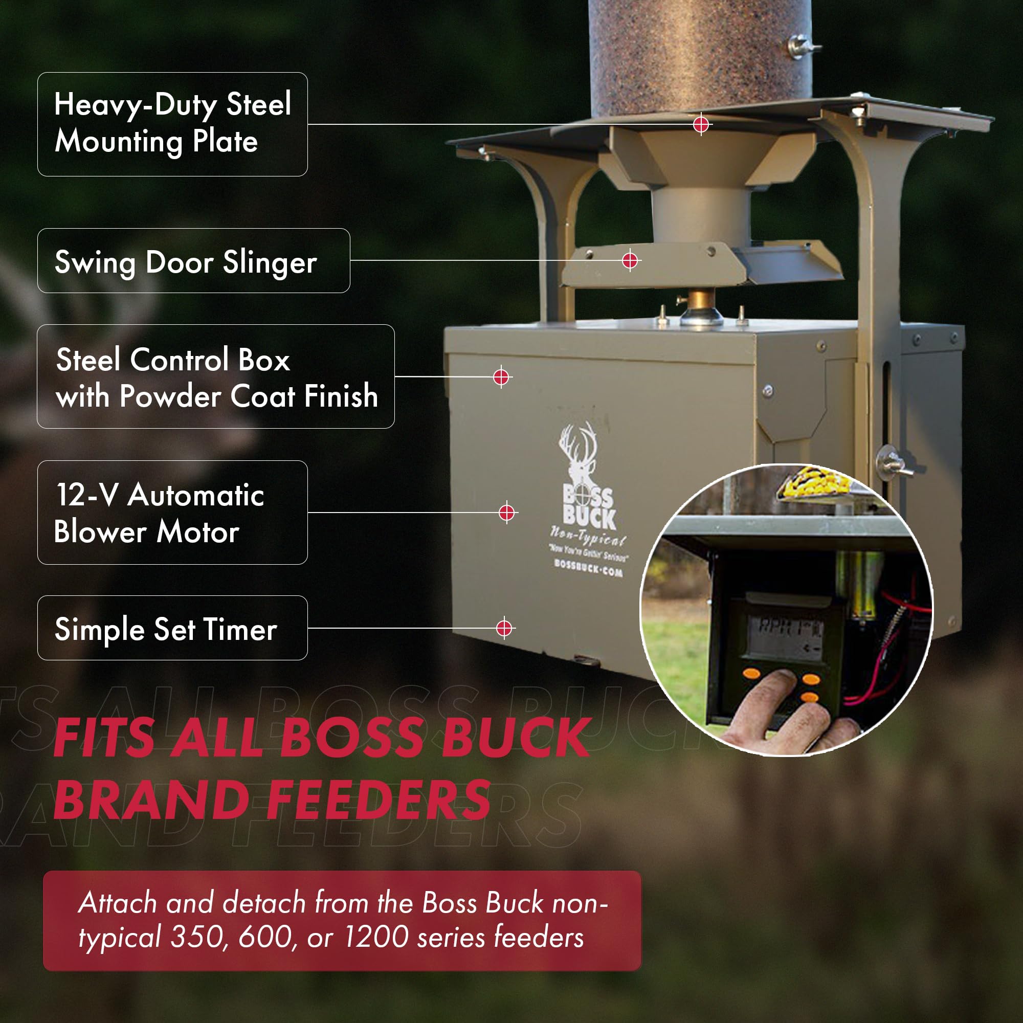 Boss Buck Game Feeder Conversion Kit, Automatic Deer Hunting Accessory, Feeder Not Included