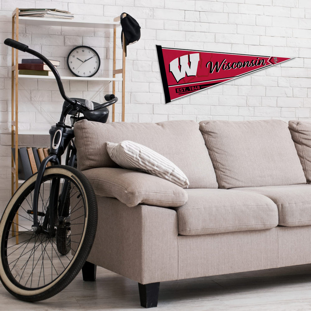 Rico Industries Ncaa Wisconsin Badgers Classic 12'' X 30'' Felt Wall D  Cor Pennant - Great For Home/Bed Room/Man Cave D  Cor