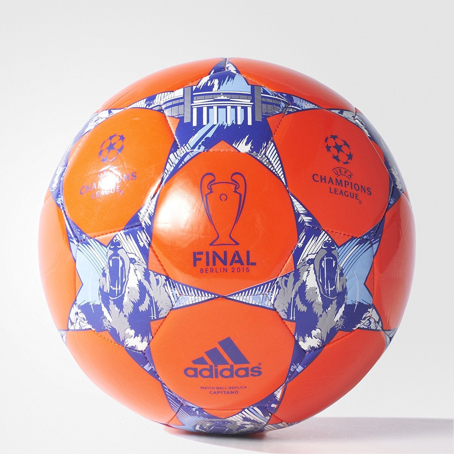 adidas Performance Finale Berlin Capitano Soccer Ball, Solar Red/Night Flash Purple/White, Size 3