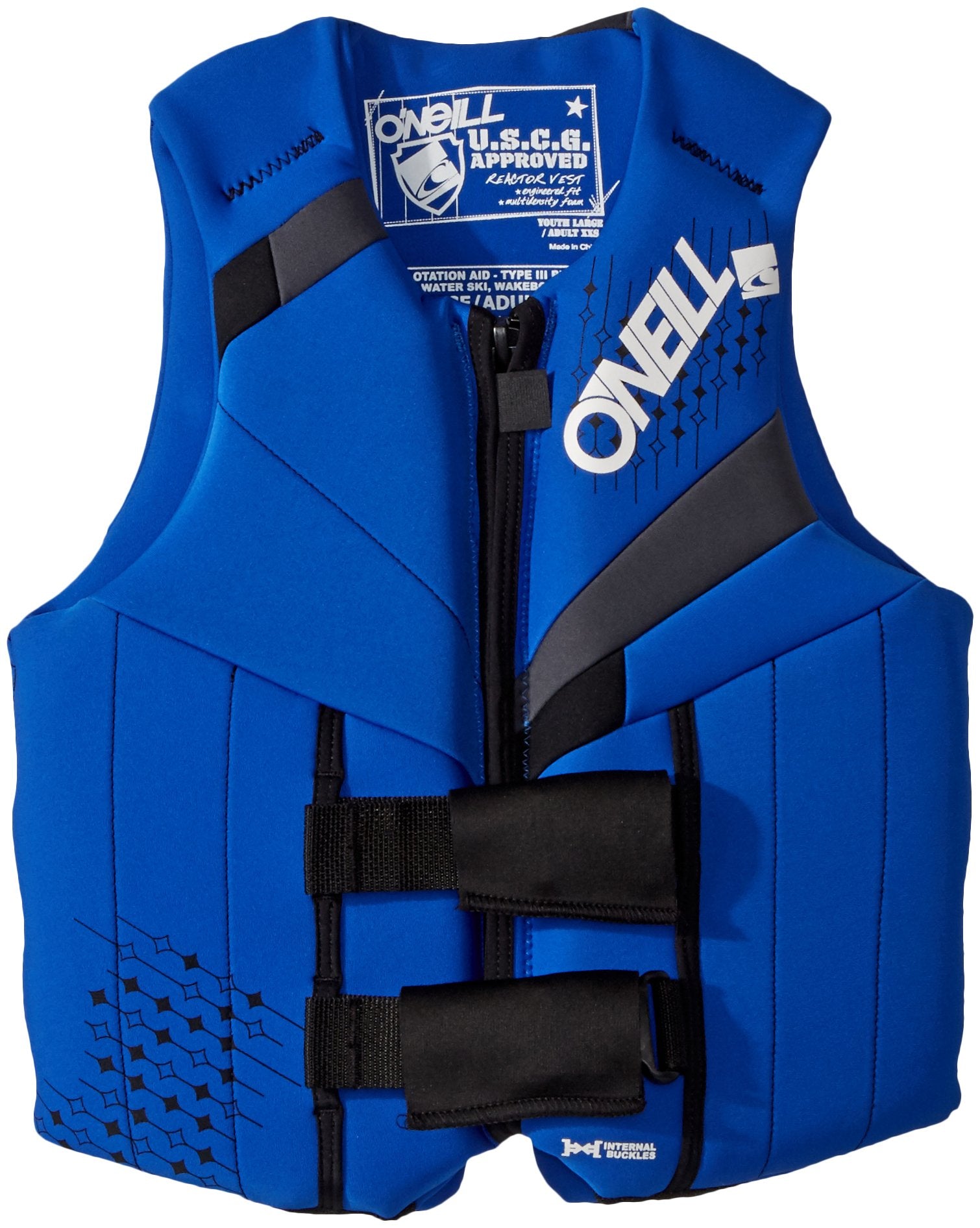 O'Neill Teen Reactor Uscg Life Vest, Pacific/Coal/Black, 1Sz