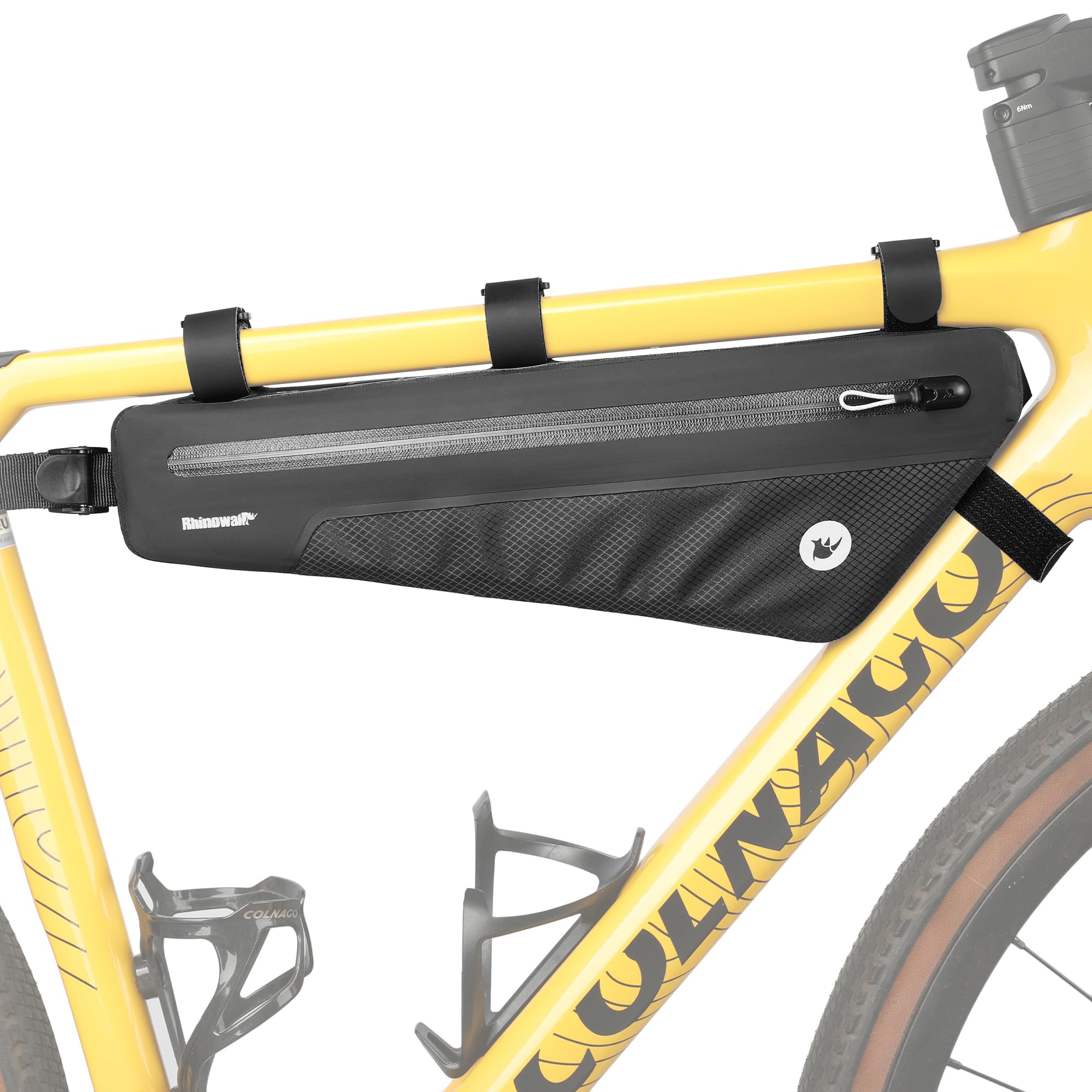 Rhinowalk Triangle Bike Frame Bag Waterproof IPX4 Dual Compartment Slim Fit Pouch for MTB & Gravel 2.6L