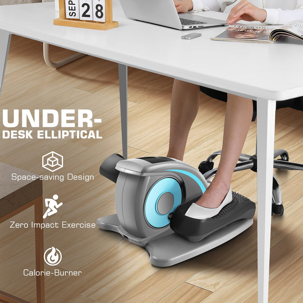 Ancheer Under Desk Elliptical Machine, Electric Seated Pedal Exerciser, Mini Elliptical Machines For Seniors, Lcd Display Monito