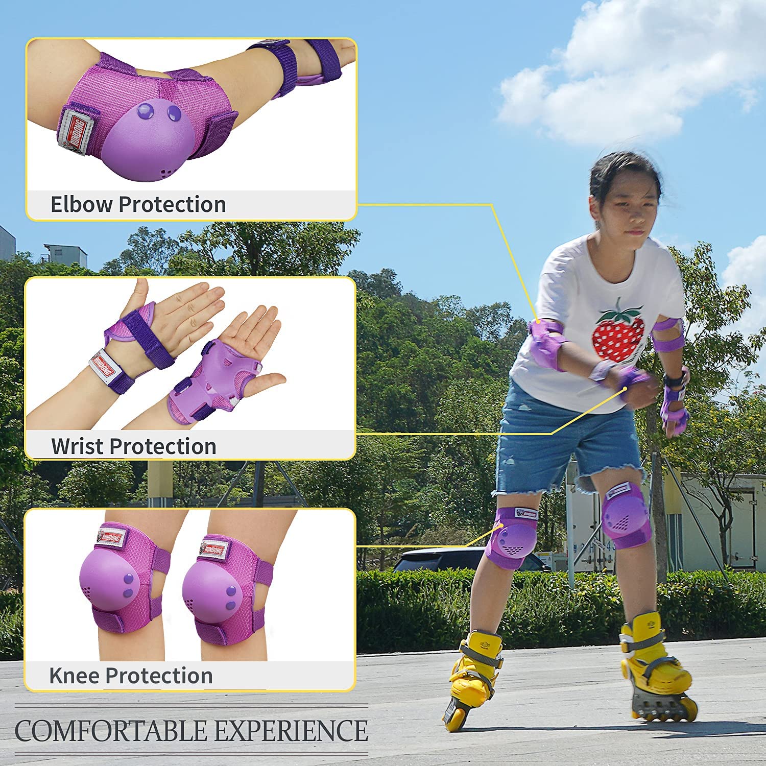 Sohour Home Knee Pads For Kids Protective Gear Set Knee Pads For Kids 3 In 1 Toddler Knee And Elbow Pads With Wrist Guards For 3