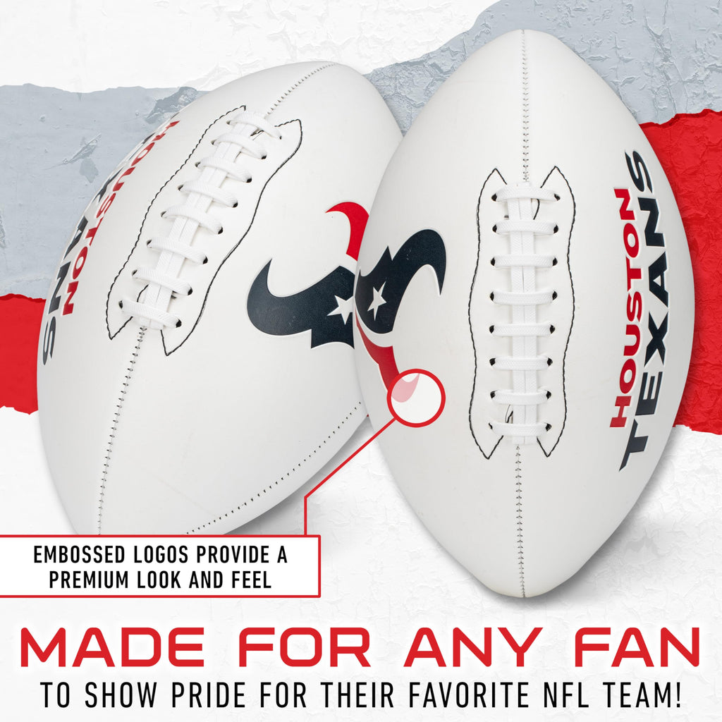 Franklin Sports Nfl Houston Texans Autograph Football - Official Size White Panel Souvenir Football For Autographs + Signatures