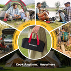 Camplux Foldgo Camping Stove, 7500 Btu Portable Butane Gas Stove, Foldable Cassette Stove With Carry Bag & Adjustable Burner, Cs
