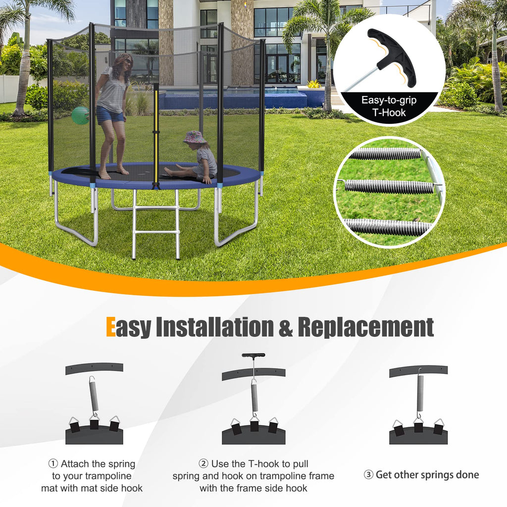 Giantex 7 Heavy-Duty Galvanized Trampoline Springs, Steel Wire Spring Replacement Kit, High Tensile Durable Trampoline Parts, Ea