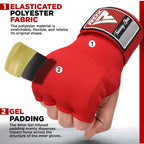 Rdx Training Boxing Inner Gloves Hand Wraps Mma Fist Protector Bandages Mitts,Red,Small