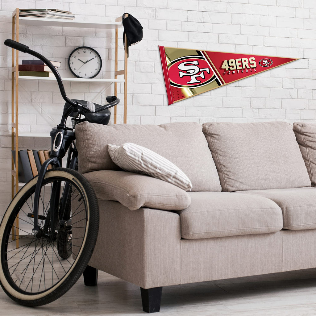 Rico Industries Nfl Football San Francisco 49Ers Primary 12'' X 30'' Felt Wall D  Cor Pennant - Great For Home/Bed Room/Man Cave
