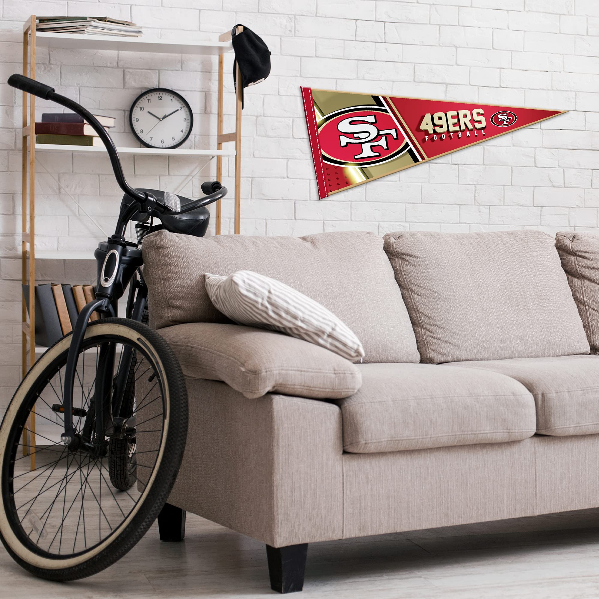 Rico Industries Nfl Football San Francisco 49Ers Primary 12'' X 30'' Felt Wall D  Cor Pennant - Great For Home/Bed Room/Man Cave