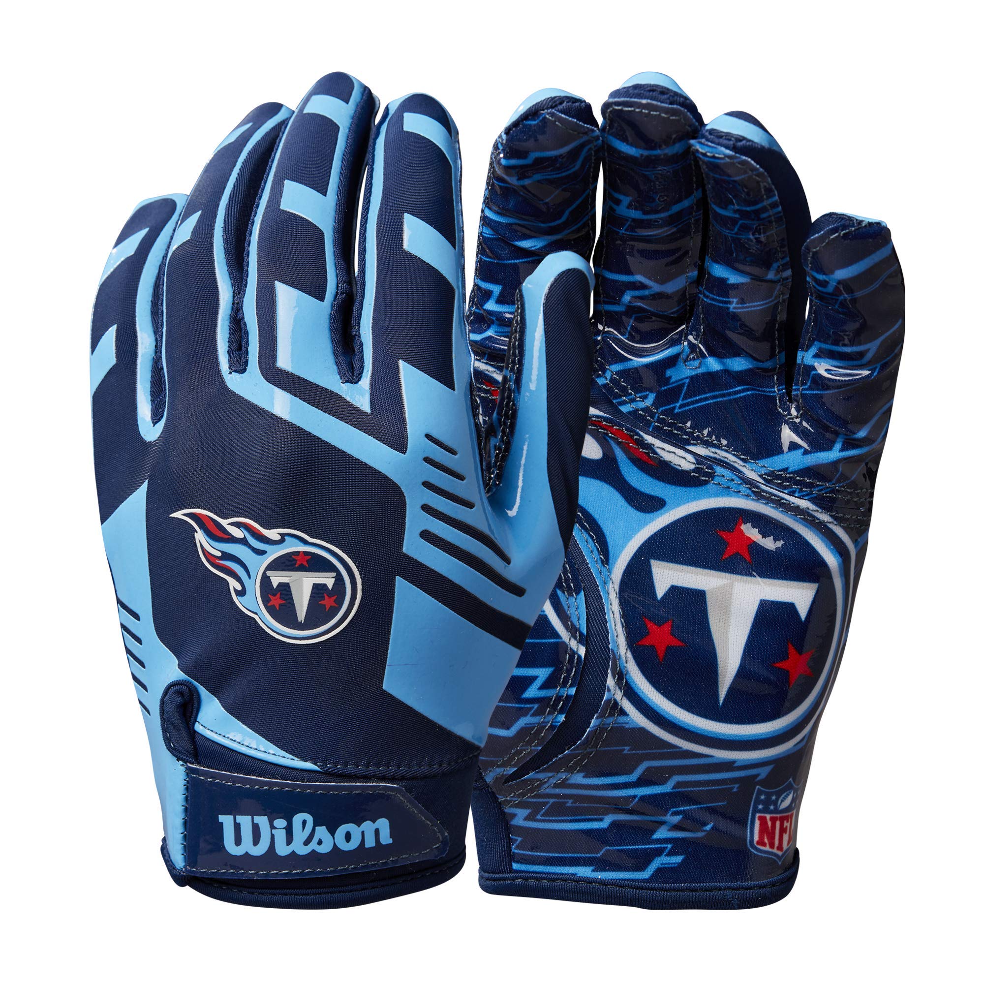 Wilson Nfl Stretch Fit Football Gloves - Youth, Tennessee Titans