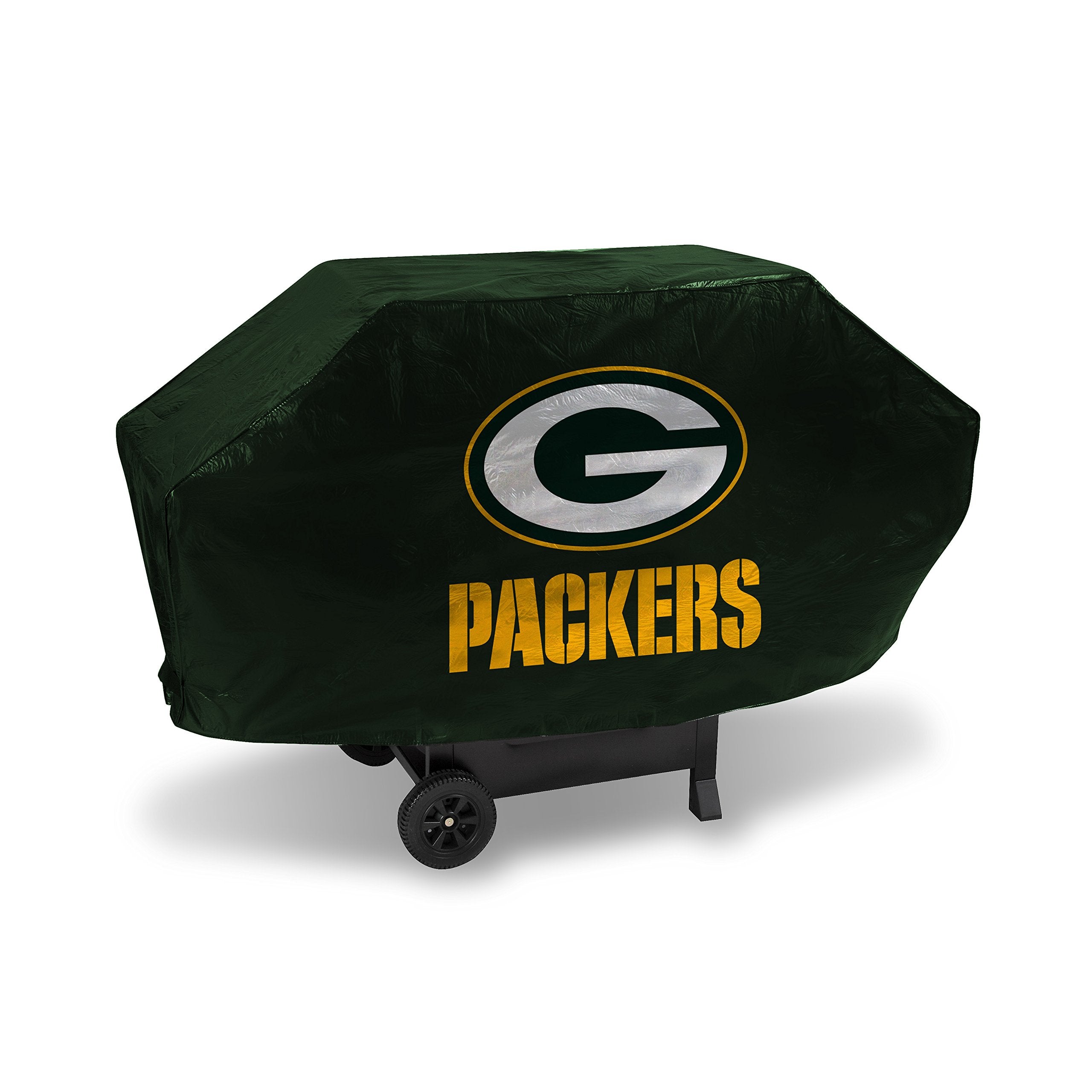 Rico Industries NFL Green Bay Packers Green Deluxe Grill Cover Deluxe Vinyl Grill Cover - 68' Wide/Heavy Duty/hook and loop Stap