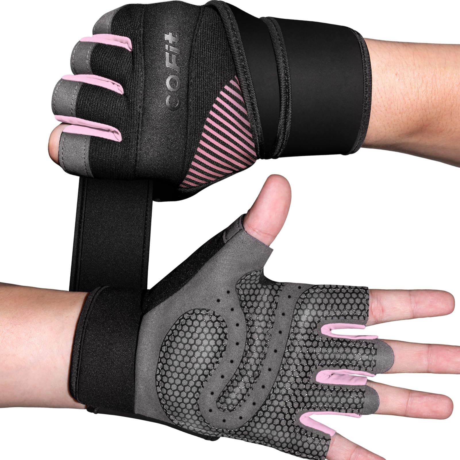 COFIT Breathable Workout Gloves, Antislip Weight Lifting Gym Gloves for Men Women with Wrist Wrap Support, Superior Grip & Palm