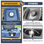 Upgraded Winkiza 2 Burner Propane Camping Stove With Grill, Foldable Camp Stove With 16,000 Btu, Two Adjustable Burners With Pie