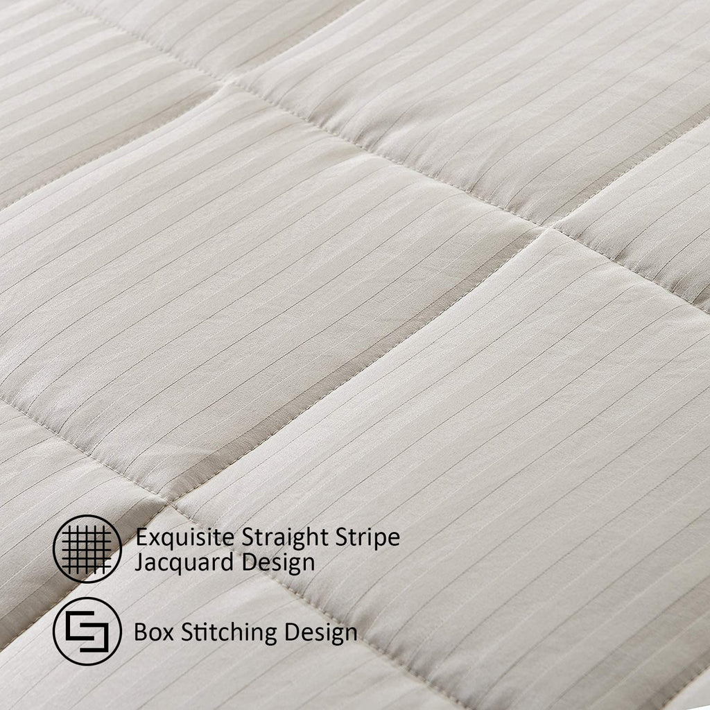 Downluxe King Size Blanket, Lightweight Down Alternative Blanket With Satin Trim (90 X 108 Inch, Sand)