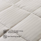Downluxe King Size Blanket, Lightweight Down Alternative Blanket With Satin Trim (90 X 108 Inch, Sand)