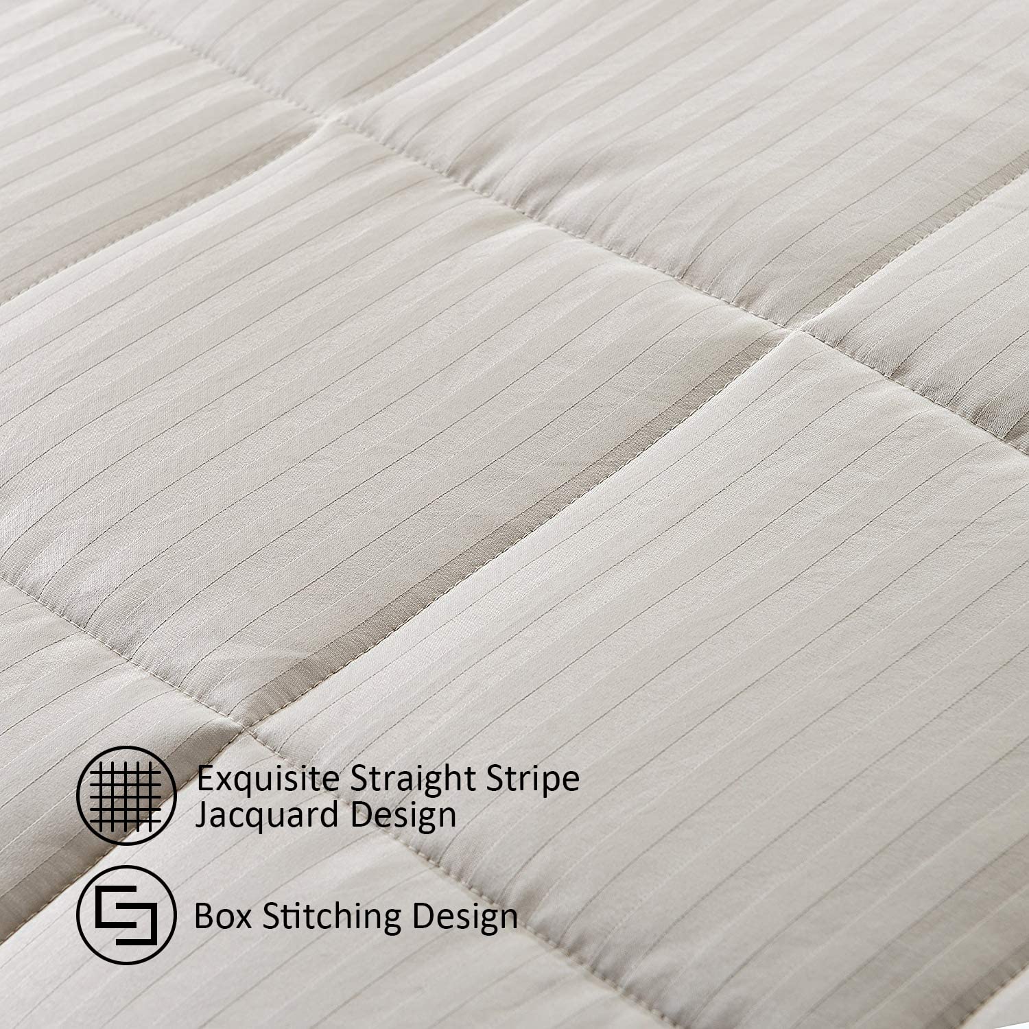 Downluxe King Size Blanket, Lightweight Down Alternative Blanket With Satin Trim (90 X 108 Inch, Sand)