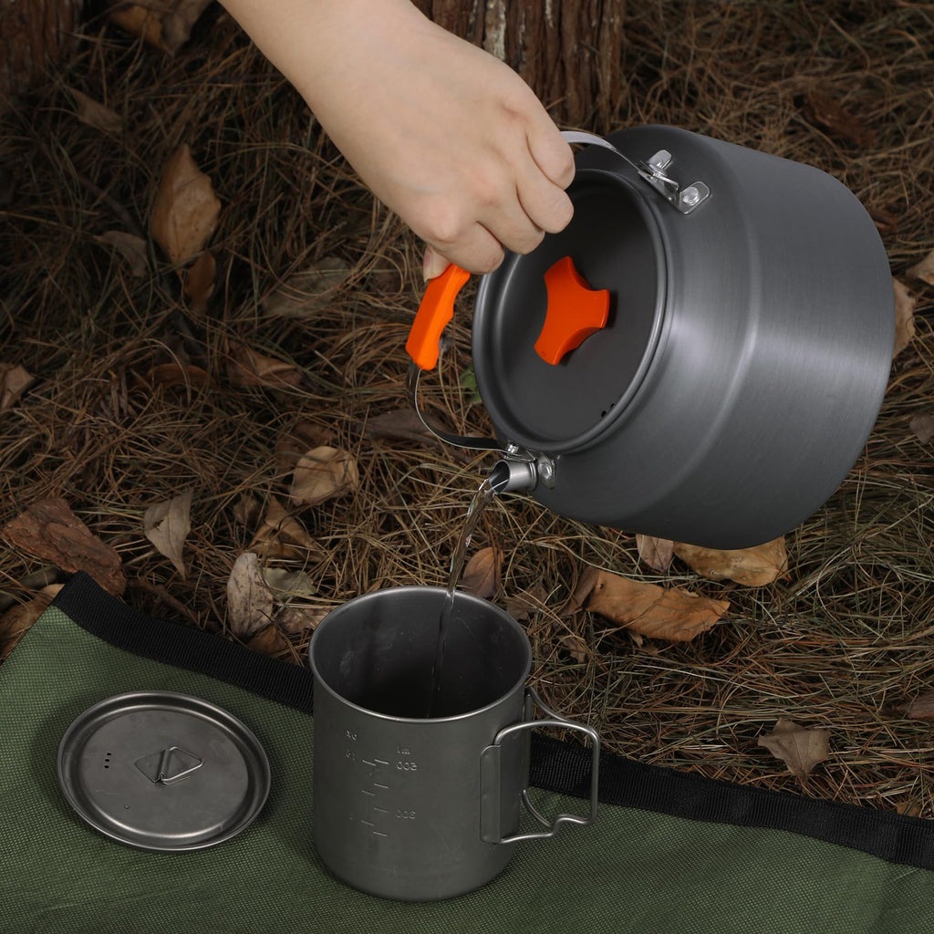 Redcamp 2L Outdoor Camping Kettle, Aluminum Water Pot With Carrying Bag, Compact Lightweight Camp Tea Kettle Coffee Pot For Hiki