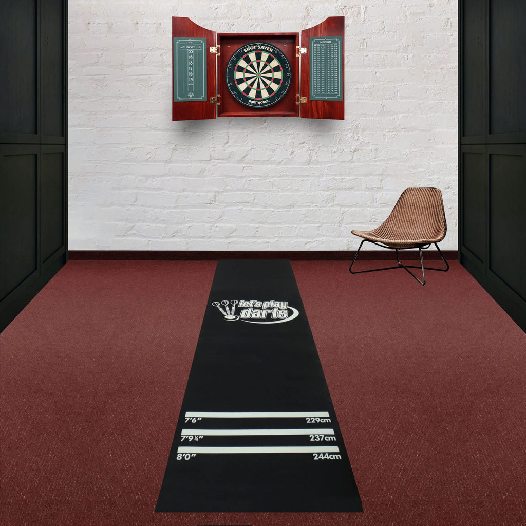 Dart World Firing Throwline 47559 - Professional Quality Self-Adhesive Dart Mat For Accurate Throwline Placement