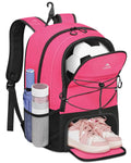 MATEIN Soccer Bags for Girls, Large Girls Soccer Backpack with Ball & Shoes Compartment, Lightweight Basketball Bag with Fence H