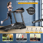 Goplus 3.75Hp Folding Treadmill With Incline, Electric Superfit Treadmill W/App Control, 12 Preset & 3 Custom Programs, Blue Too