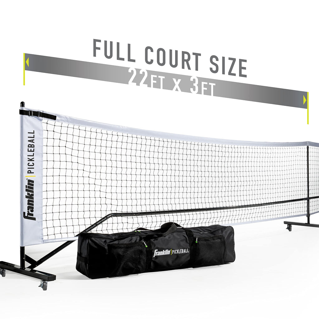Franklin Sports Pickleball Net - Official Size With Wheels -Superior Portability, White/Black