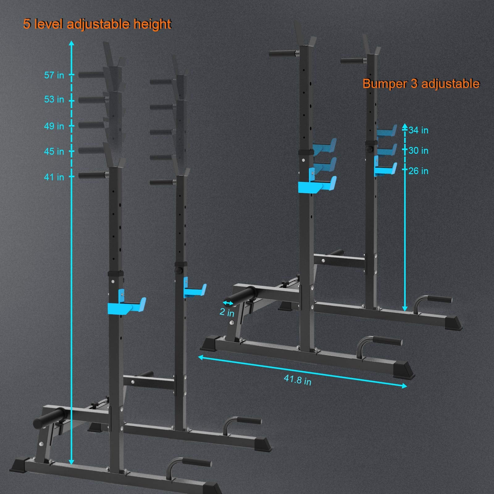 Jx Fitness Squat Rack, Barbell Rack, Bench Press Rack Push Up Multi-Function Weight Lifting Gym/Home Gym