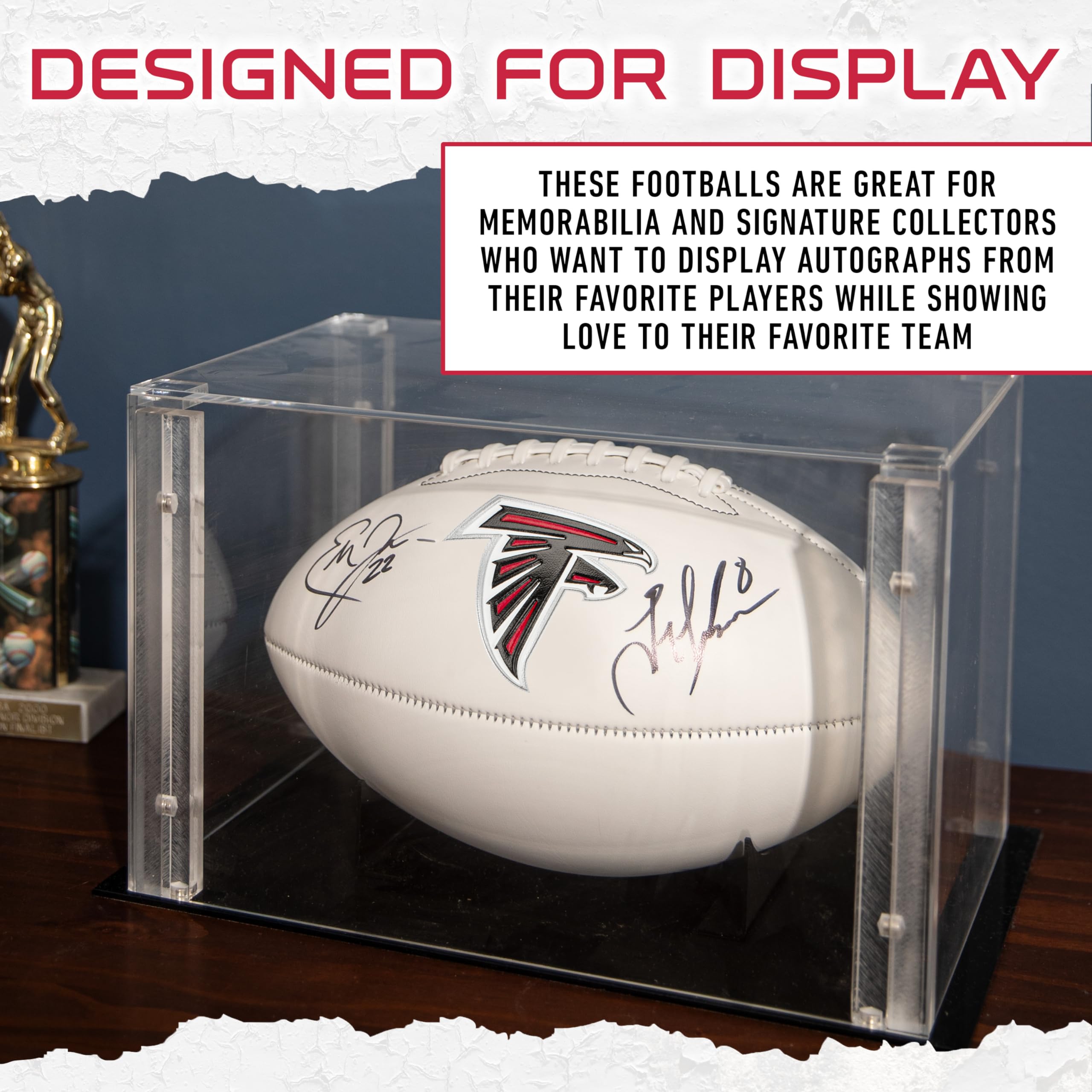 Franklin Sports Nfl Atlanta Falcons Autograph Football - Official Size White Panel Souvenir Football For Autographs + Signatures