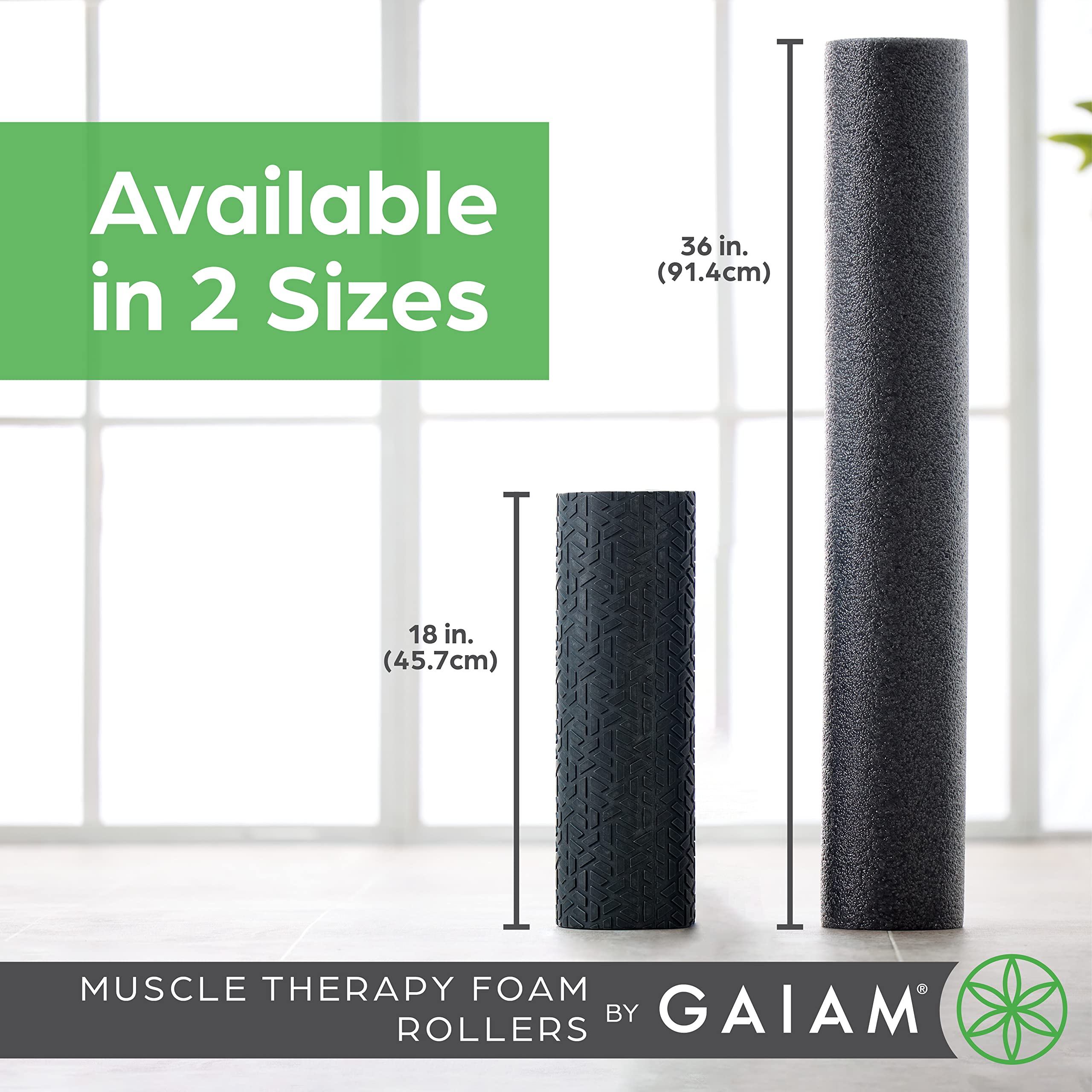 Gaiam Restore Marbled Foam Roller For Muscle Massage - 18'' Muscle Massager For Stimulation - Total Body Pain Relief, Back, Neck