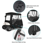 10L0L 2 Passenger Deluxe Golf Cart Driving Enclosure For Ezgo Txt And Rxv Model, 4-Sided Clear Window 600D Rain Cover All Weathe
