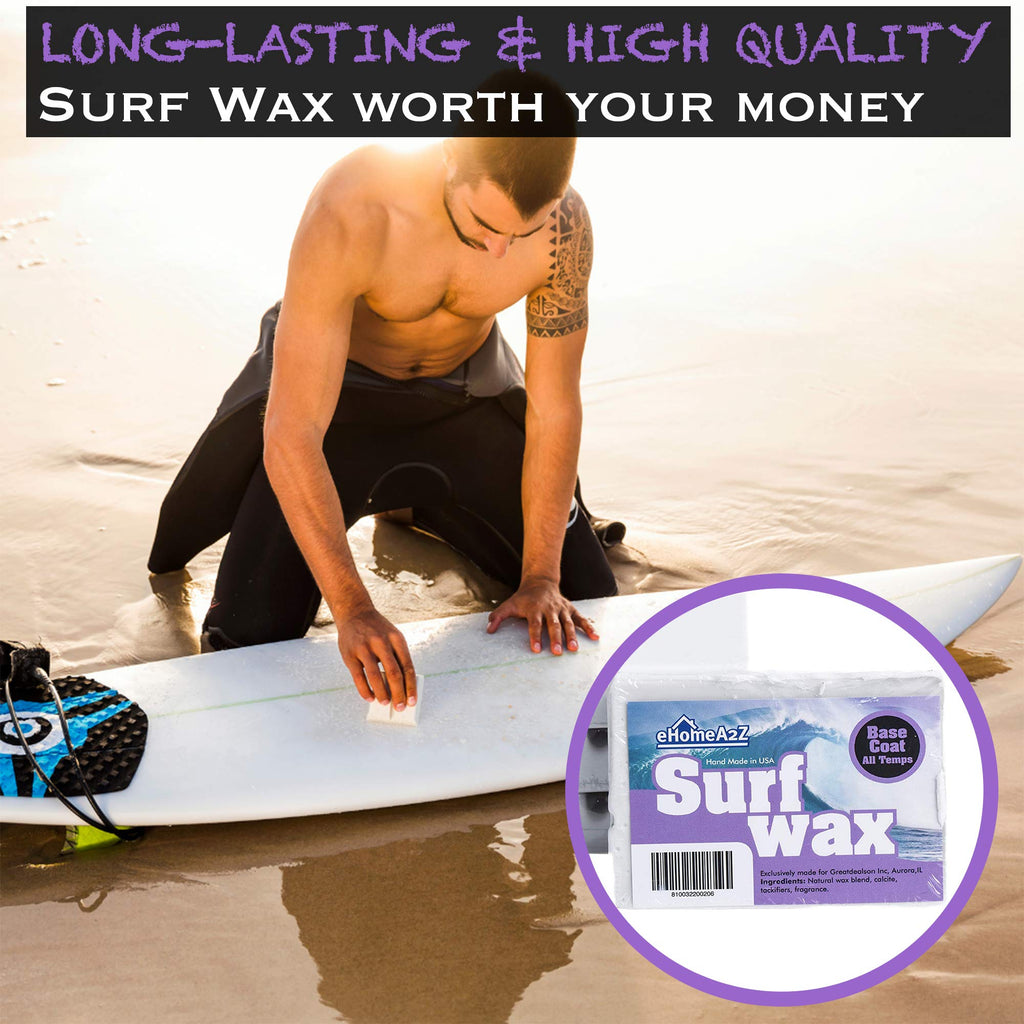 Ehomea2Z Surfboard Wax Basecoat High Performance All Natural 1,2,3,4 Pack (4)