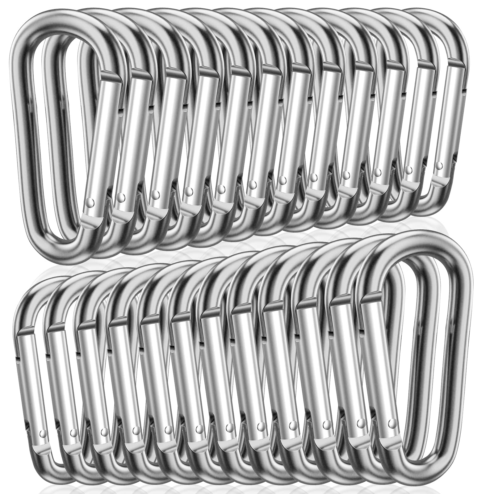 Sturme 2'' Aluminum D Ring Carabiners Clip D Shape Spring Loaded Gate Small Keychain Carabiner Clip Set For Outdoor Camping Mini