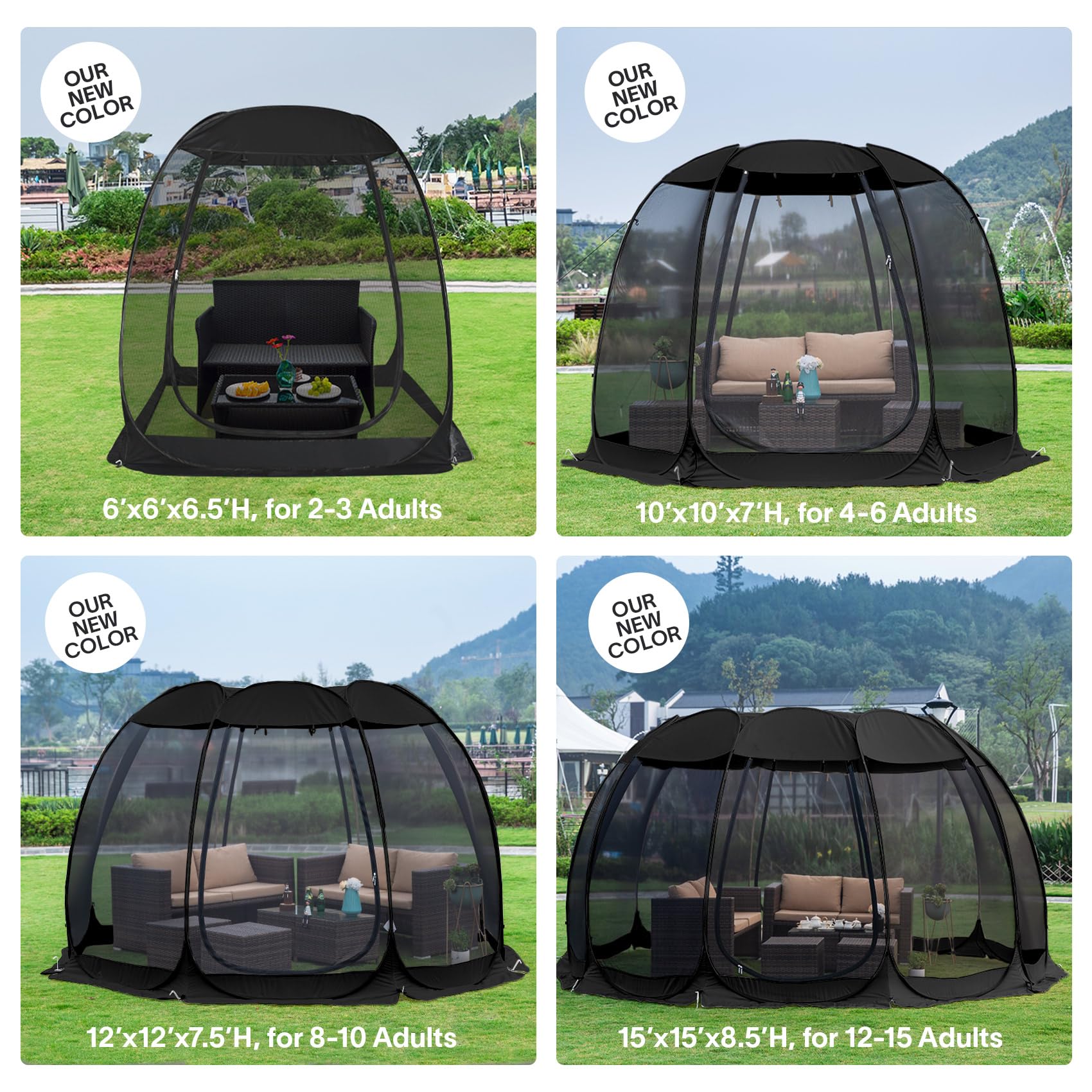 Alvantor Pop Up Screen House, Outdoor Mosquito Mesh Tent With Uv Resistant, Pop Up Canopy Easy Up, Foldable Screen Room For Camp